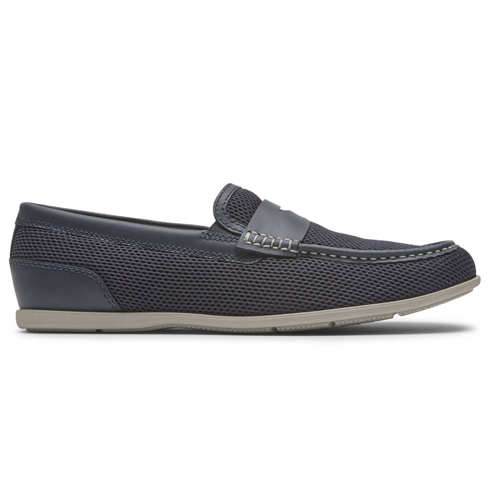 Slip-Ons Rockport Hombre Mexico - Malcom Soft Moc Toe Gay Marino - JBRNV6548